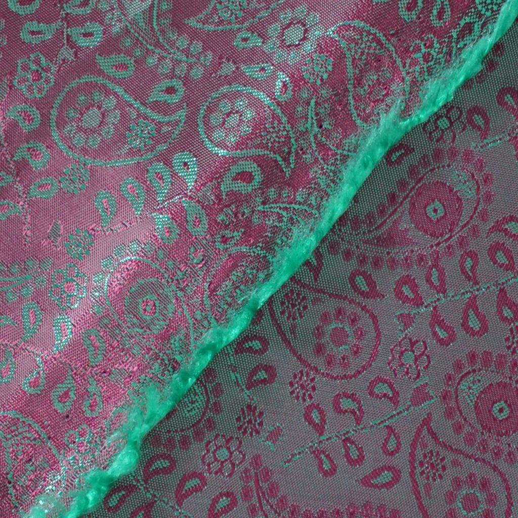 Preview: Futterstoff Paisley Viskosemix beere grün